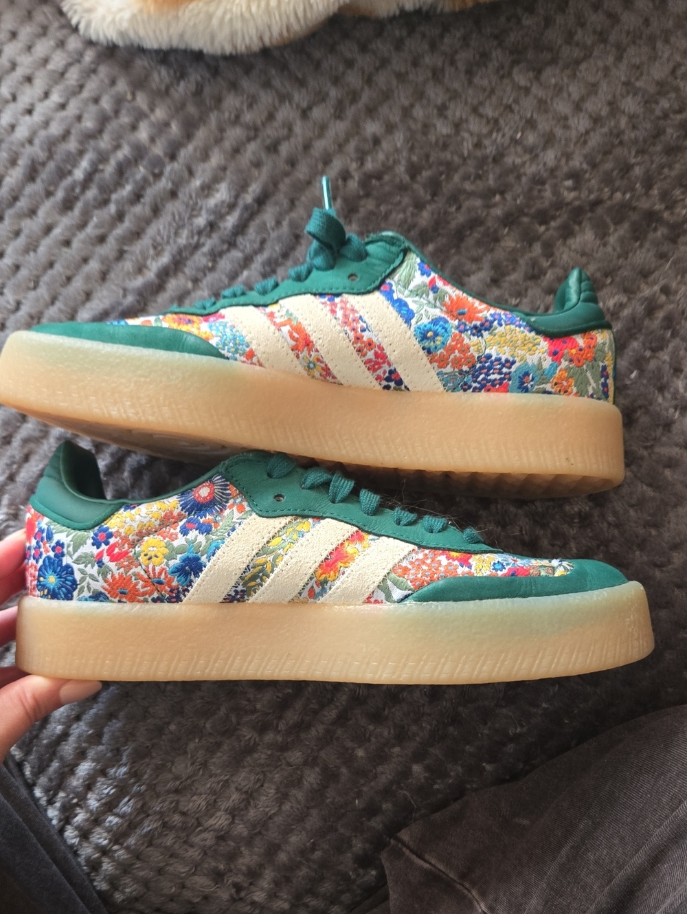 Liberty of London Floral Sneakers in Green with Multicolor Bloom